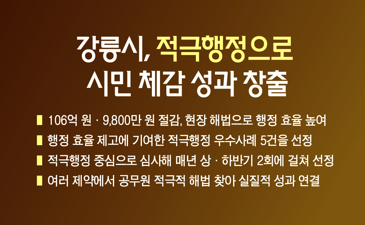 강릉시, 적극행정으로 시민 체감 성과 창출 이미지 1
