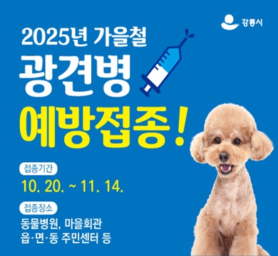 2025년 가을철 광견병 예방접종 실시
